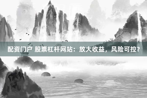 配资门户 股票杠杆网站：放大收益，风险可控？