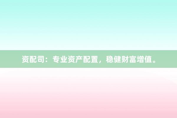 资配司：专业资产配置，稳健财富增值。