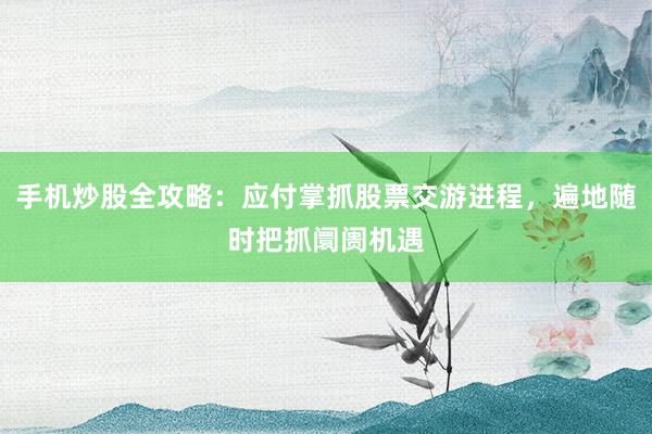 手机炒股全攻略：应付掌抓股票交游进程，遍地随时把抓阛阓机遇
