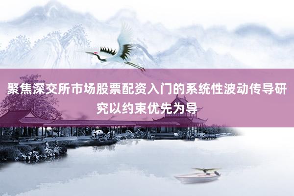 聚焦深交所市场股票配资入门的系统性波动传导研究以约束优先为导