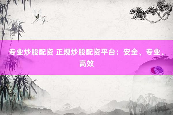 专业炒股配资 正规炒股配资平台：安全、专业、高效